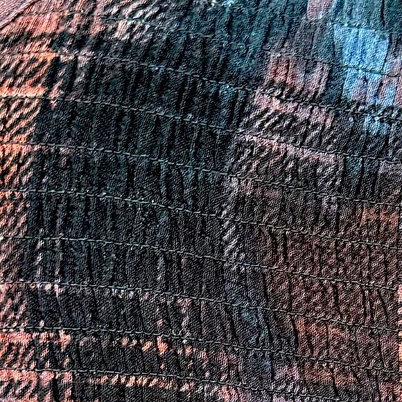 Torrid Tye Dye Crinkle Gauze Smocked Flutter Sleeve Top 00 Size M 10 - Picture 2 of 8